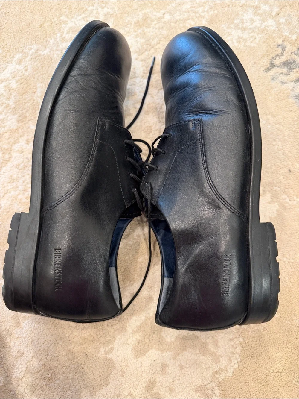 Birkenstock Men's Black Leather Lace-Up Oxfords Size 46